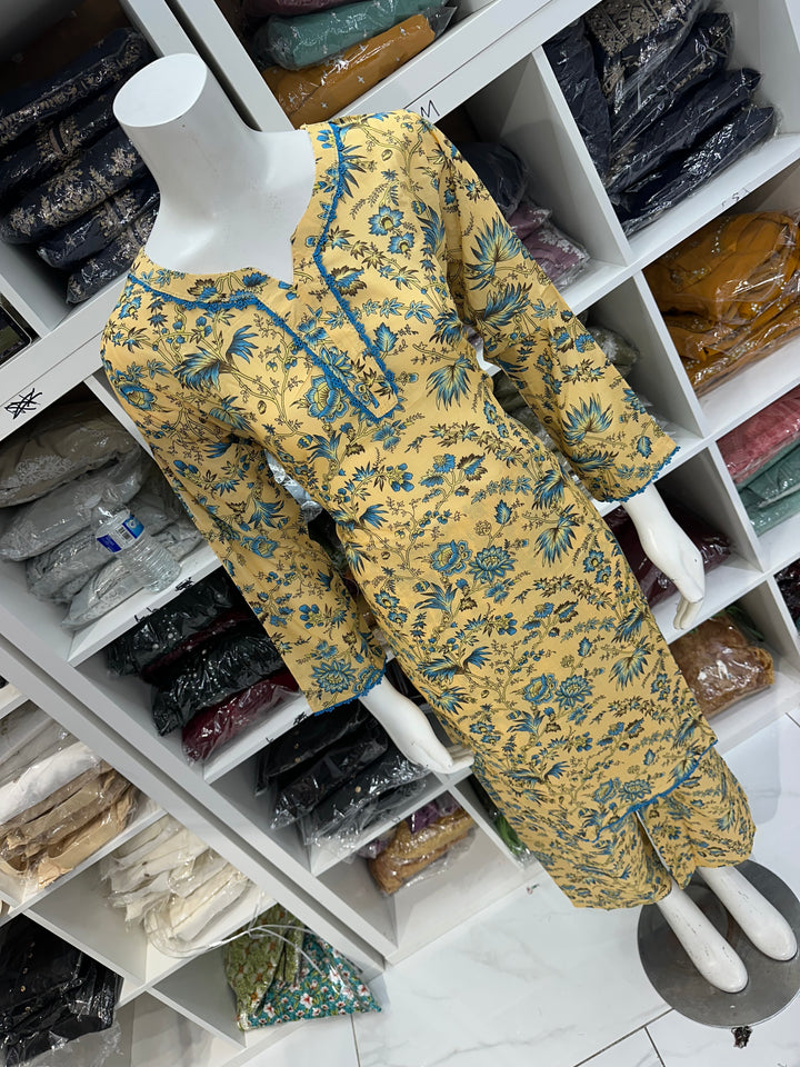 Two piece lawn material suits on offer