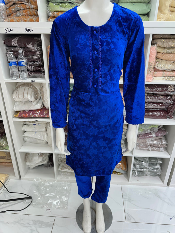 Two piece velvet suits in mother and daughter best seller suit