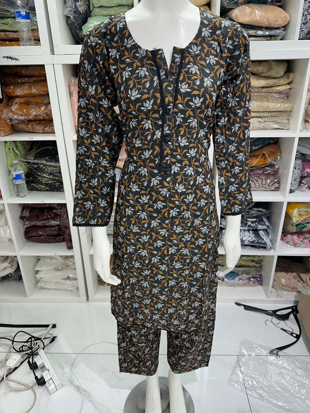 Two piece dhanak material suits in casual wear for winters