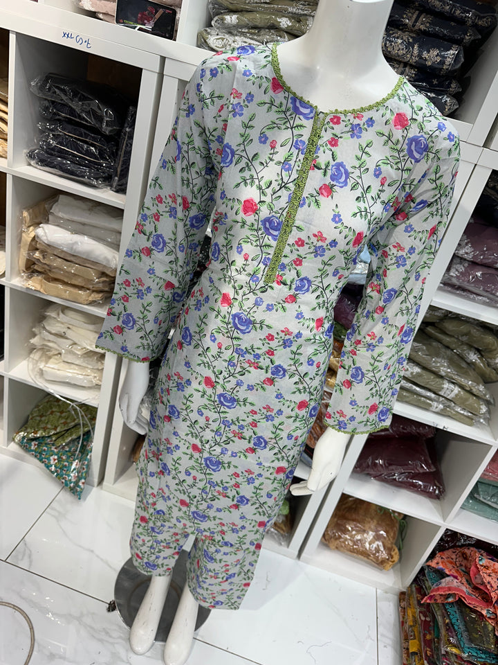 Two piece lawn material suits on offer