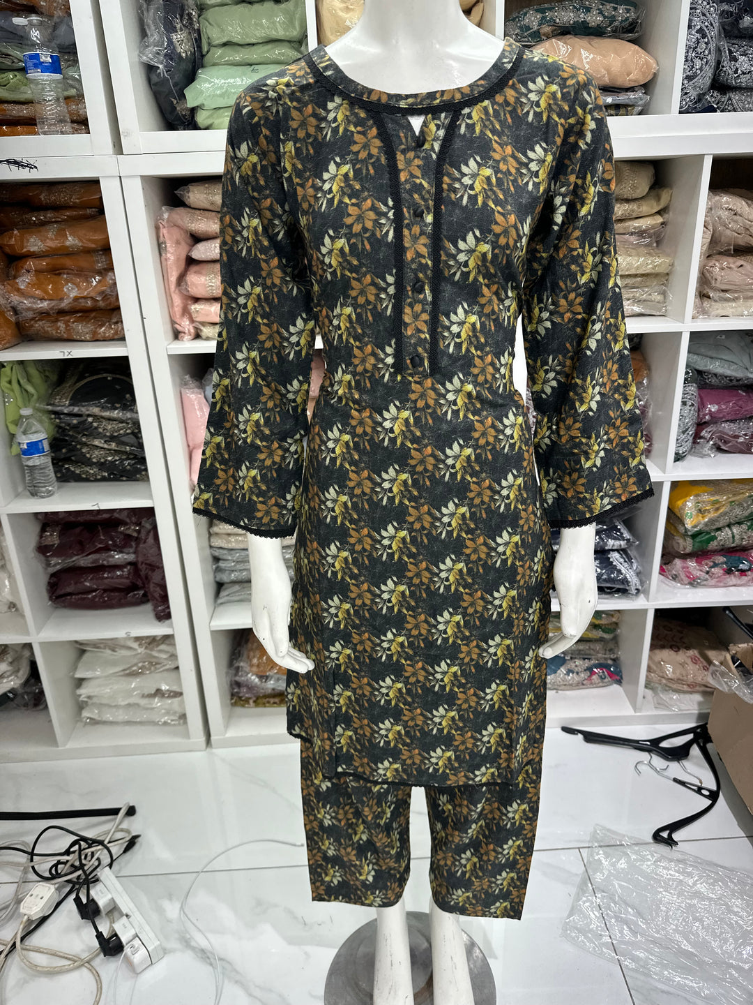 Two piece dhanak material suits in casual wear for winters