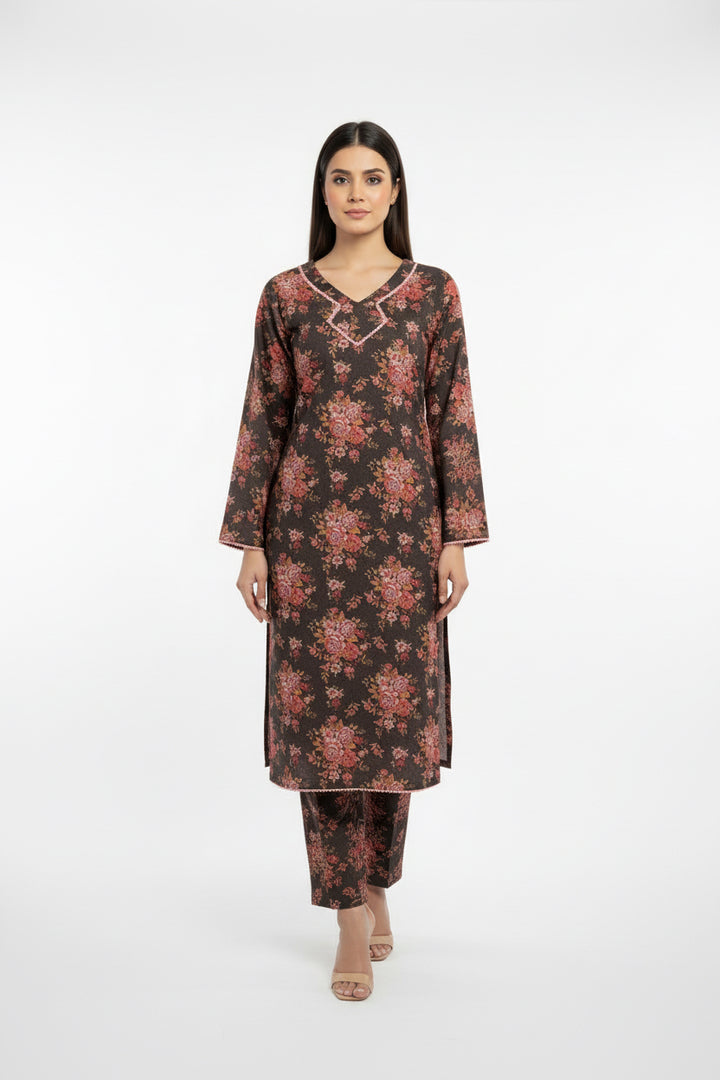 Two piece dhanak material suits in casual wear for winters