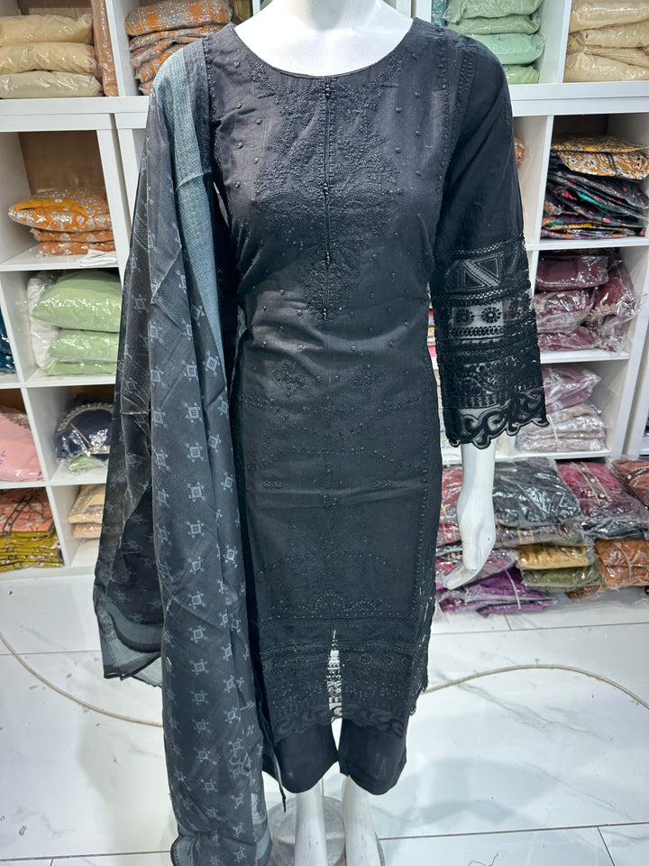 Three piece khadar material suits on offer perfect for home wear and occasional wear