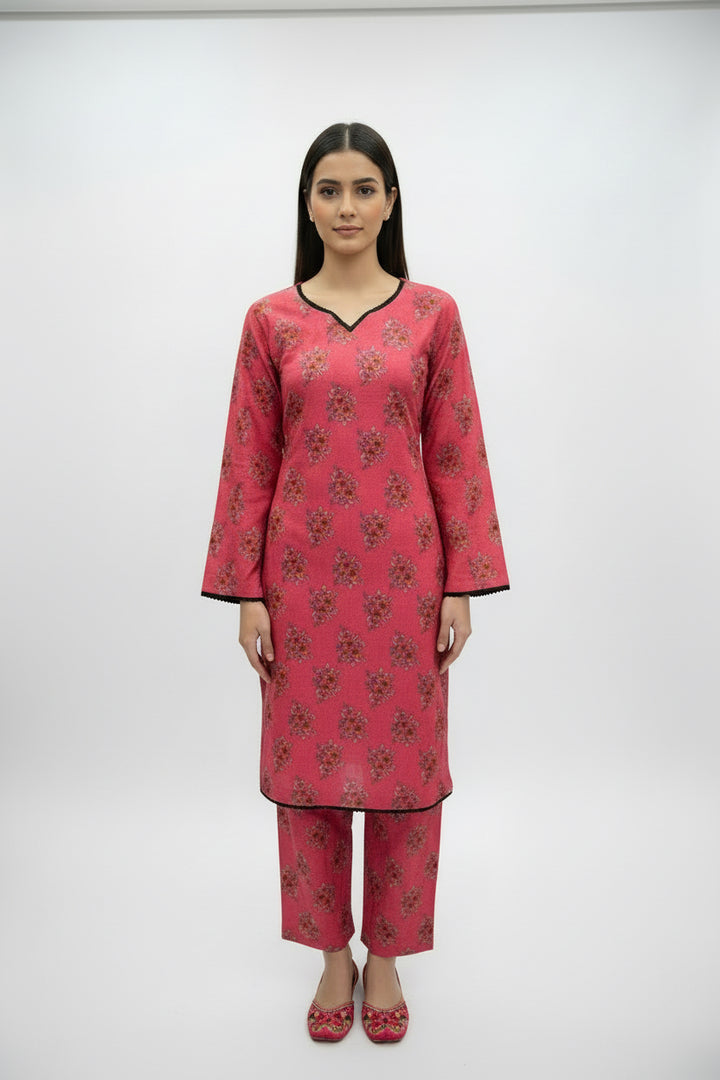 Two piece dhanak material suits in casual wear for winters