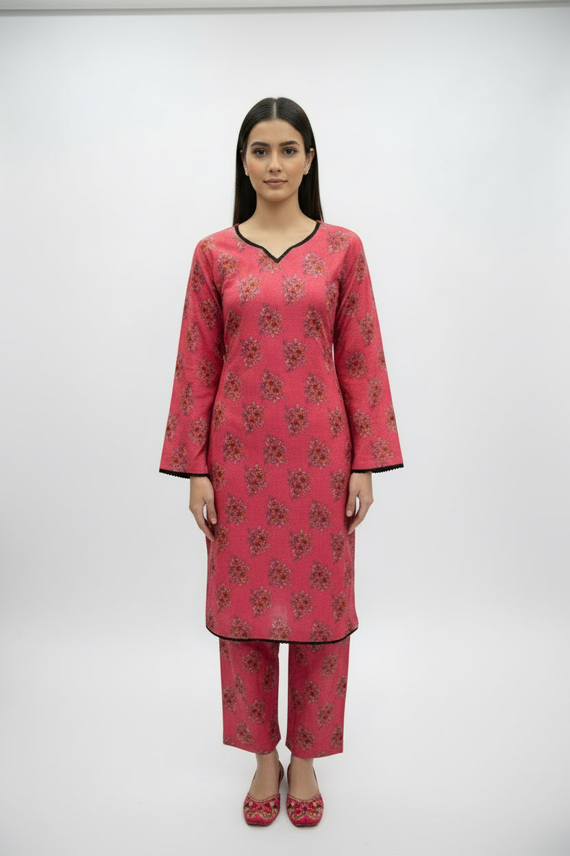 Two piece dhanak material suits in casual wear for winters