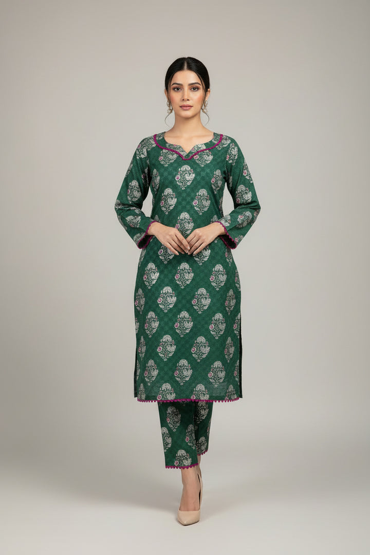Two piece dhanak material suits in casual wear for winters