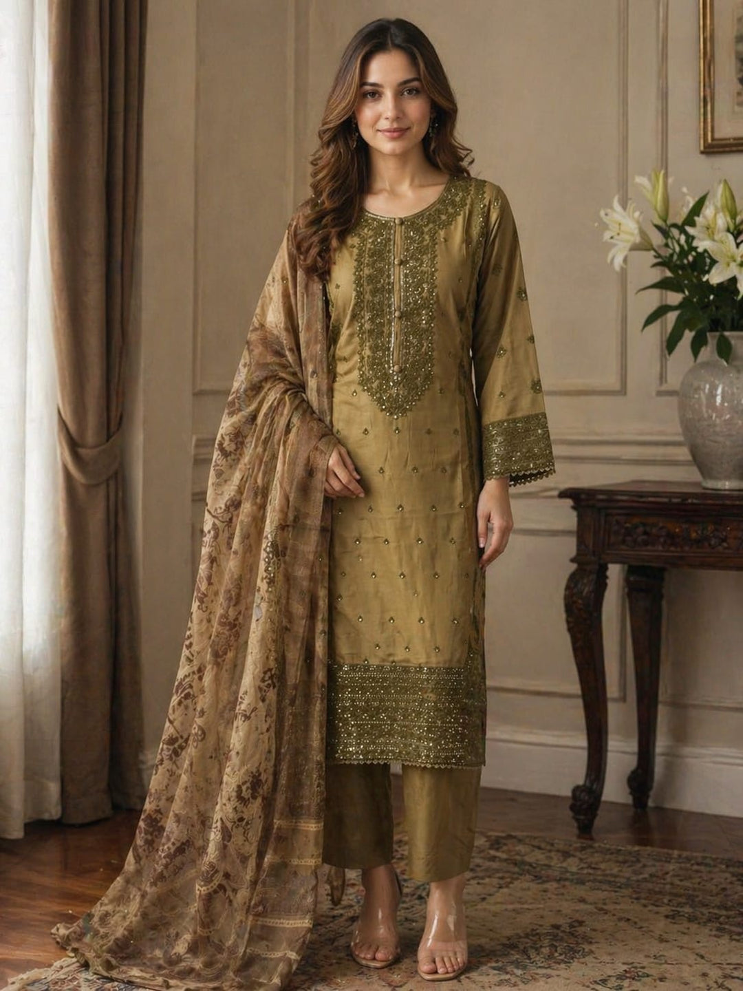 Three piece viscous material suit on offer