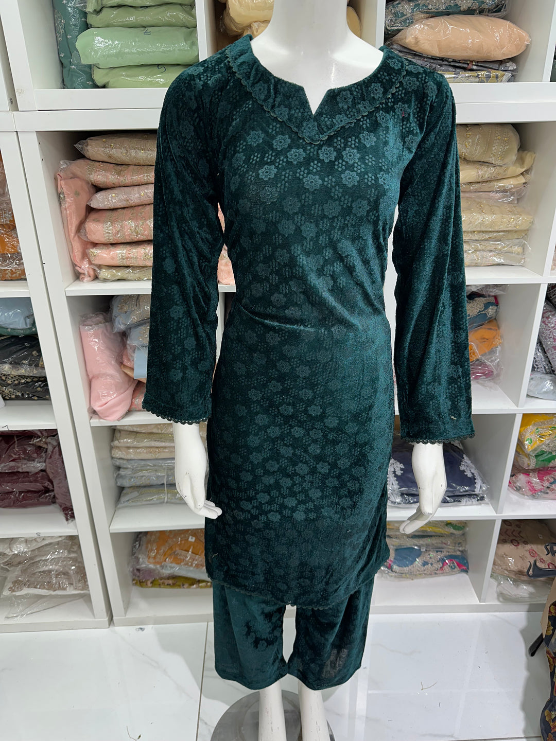 Two piece velvet suits in mother and daughter best seller suit