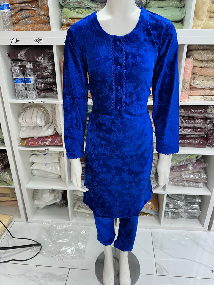 Two piece velvet suits in mother and daughter best seller suit