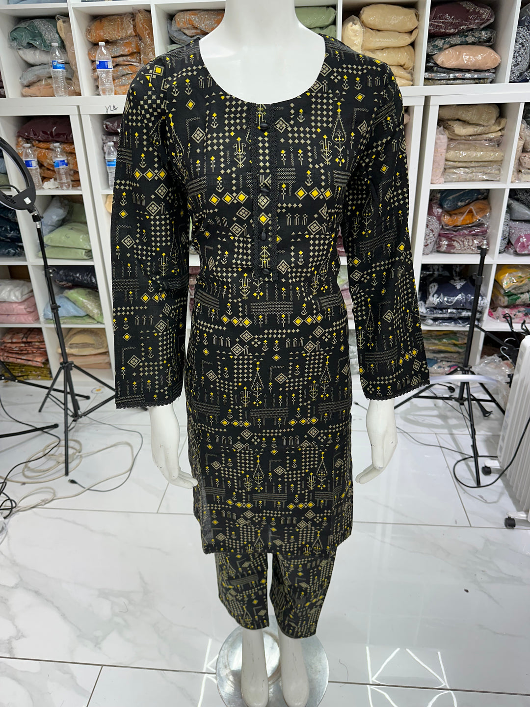 Two piece khadar material suits on offer
