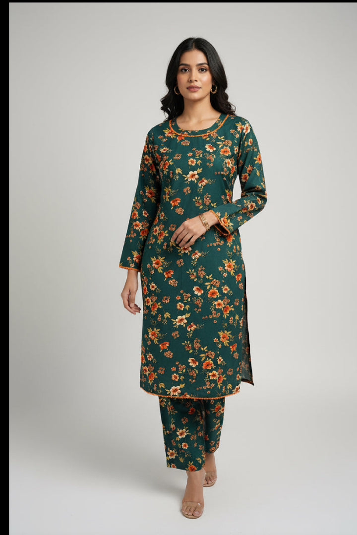 Two piece khadar material suits on offer