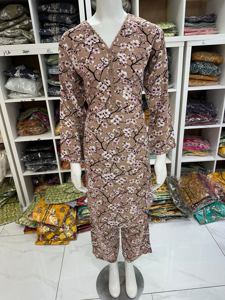 Two piece linen material suits on offer