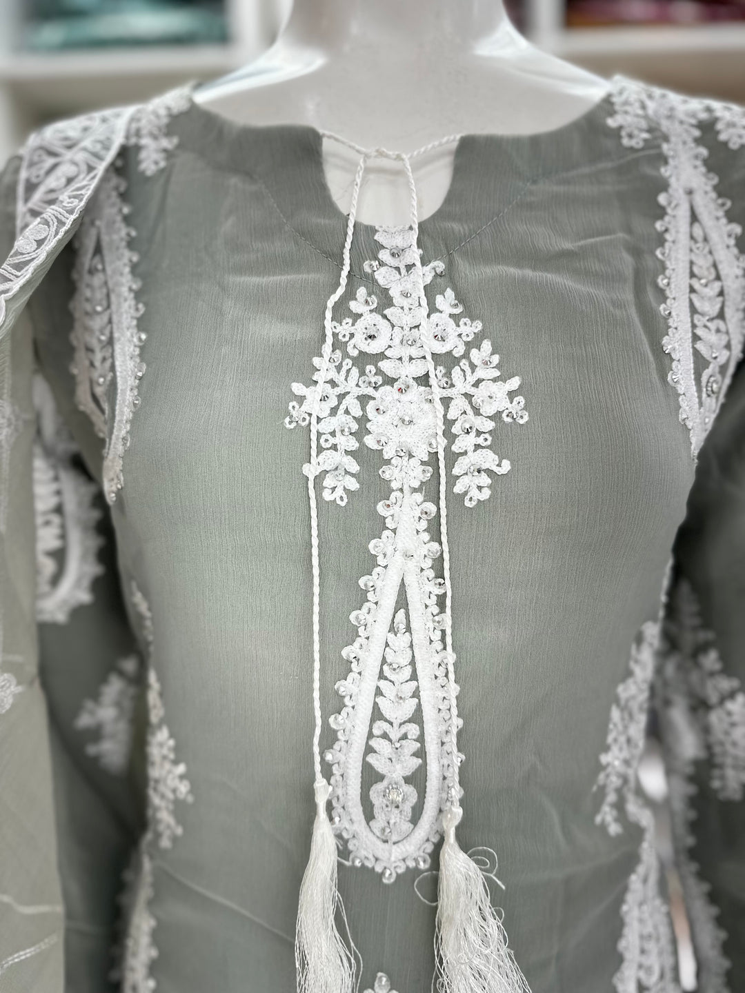 Three piece chiffon suits ready to wear