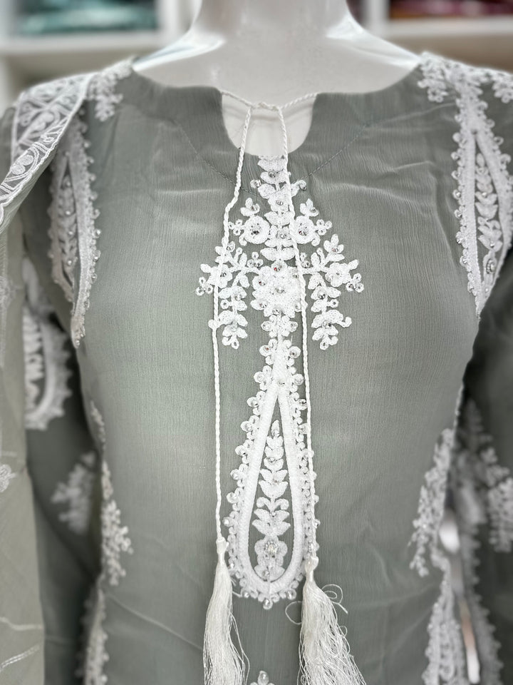 Three piece chiffon suits ready to wear