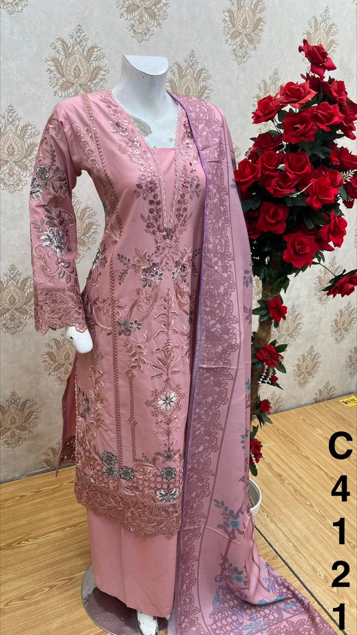 Three piece cotton material suits in long length pre orders only