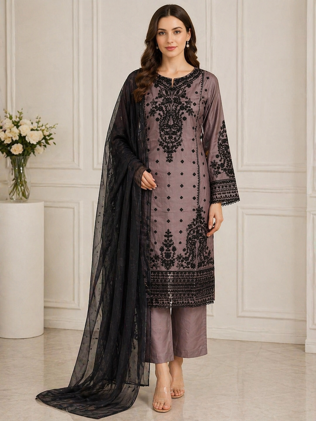 Three piece viscous material suit on offer