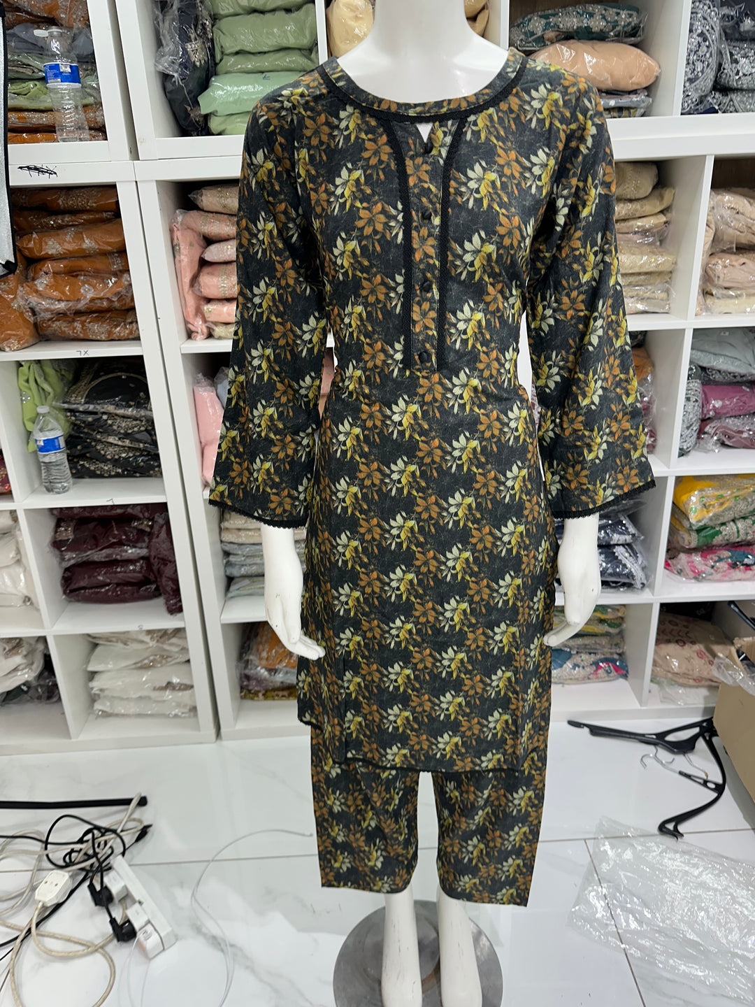 Two piece dhanak material suits in casual wear for winters