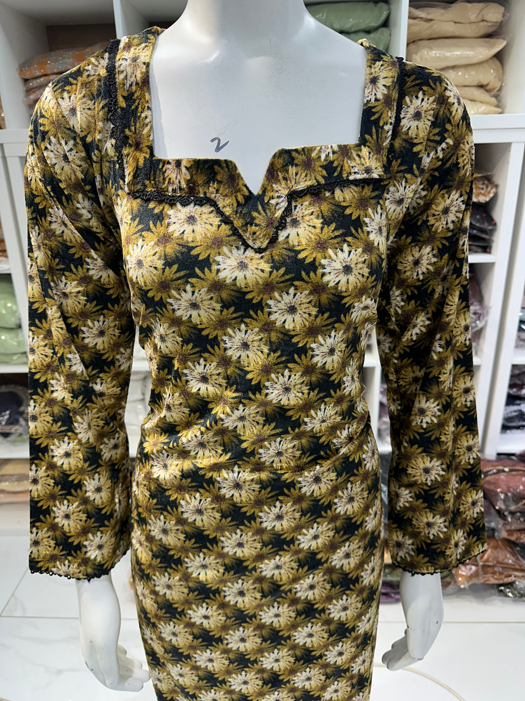 Two piece velvet suits in digital print perfect for winters and for everyday wear