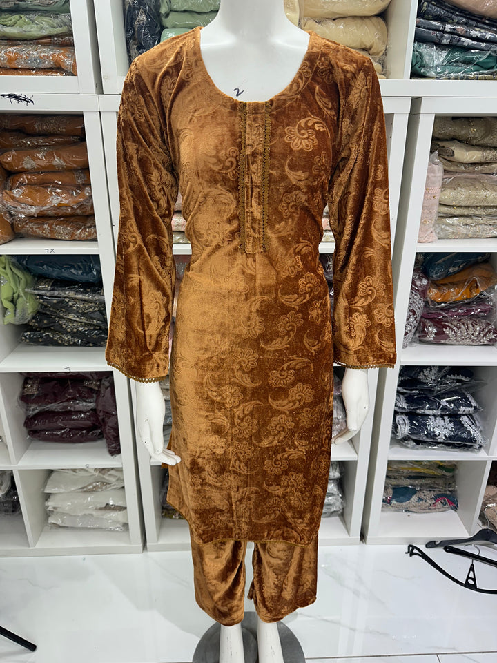 Two piece velvet suits in mother and daughter best seller suit