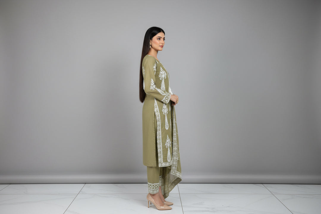 Three piece chiffon suits ready to wear