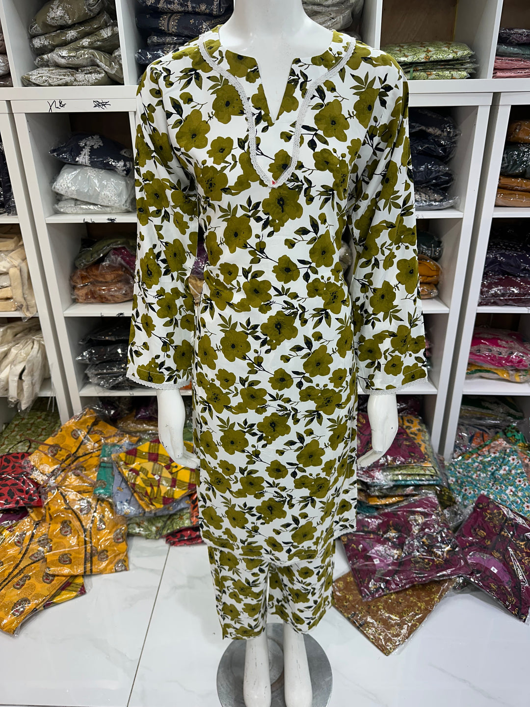 Two piece linen material suits on offer