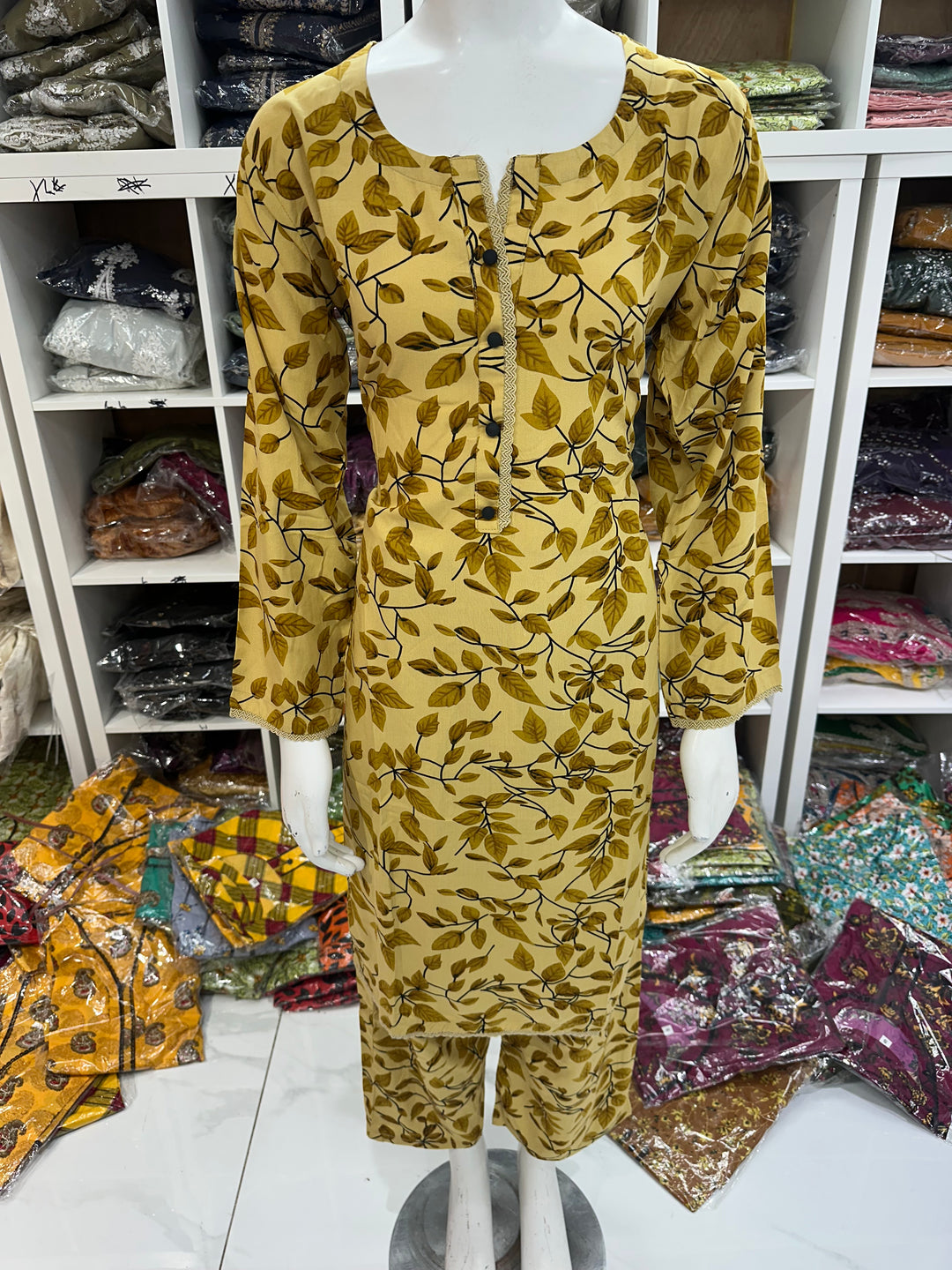 Two piece linen material suits on offer