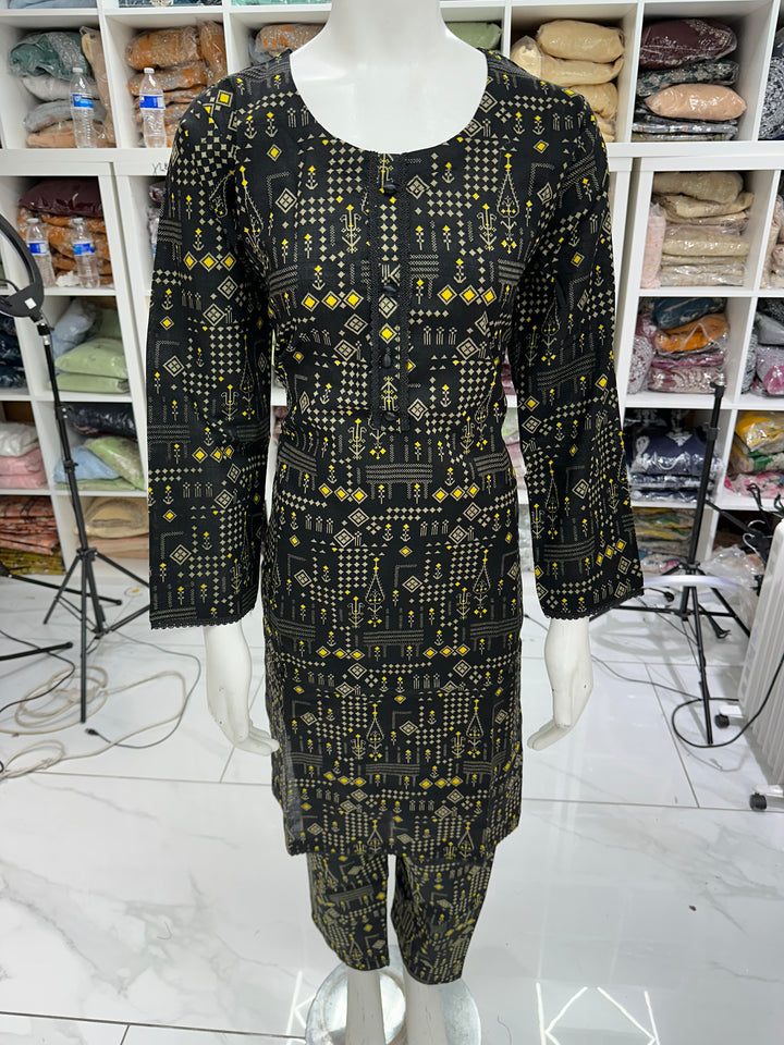 Two piece khadar material suits on offer