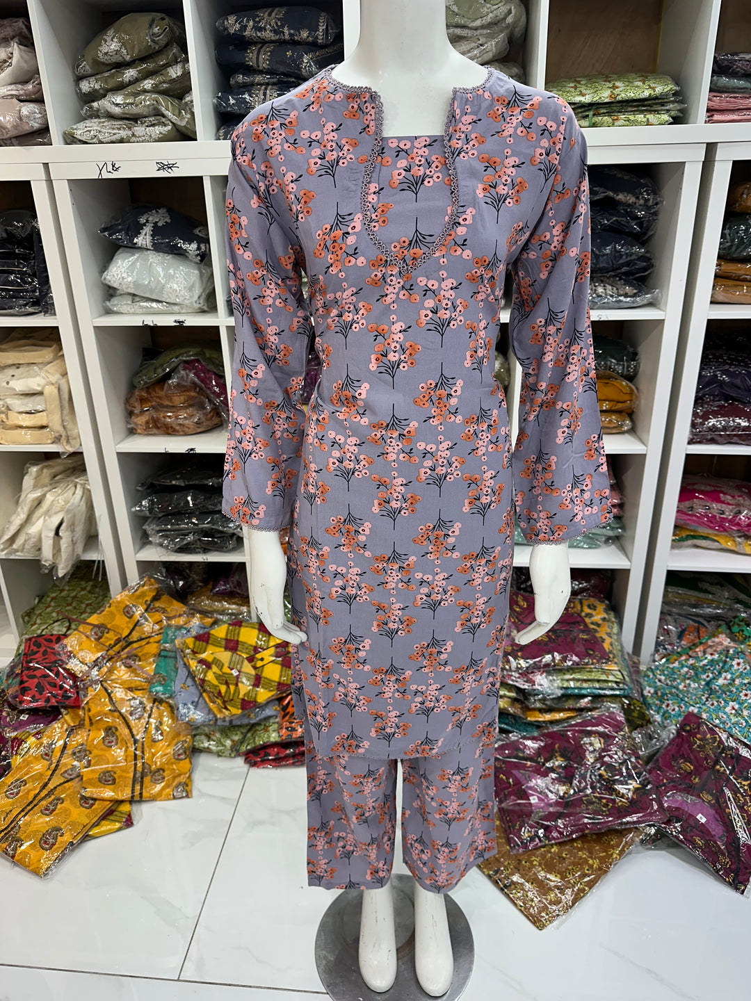 Two piece linen material suits on offer