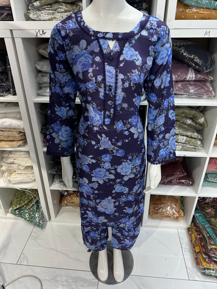 Two piece lawn material suits on offer