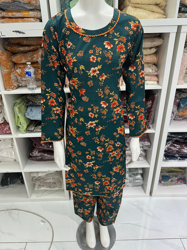 Two piece khadar material suits on offer