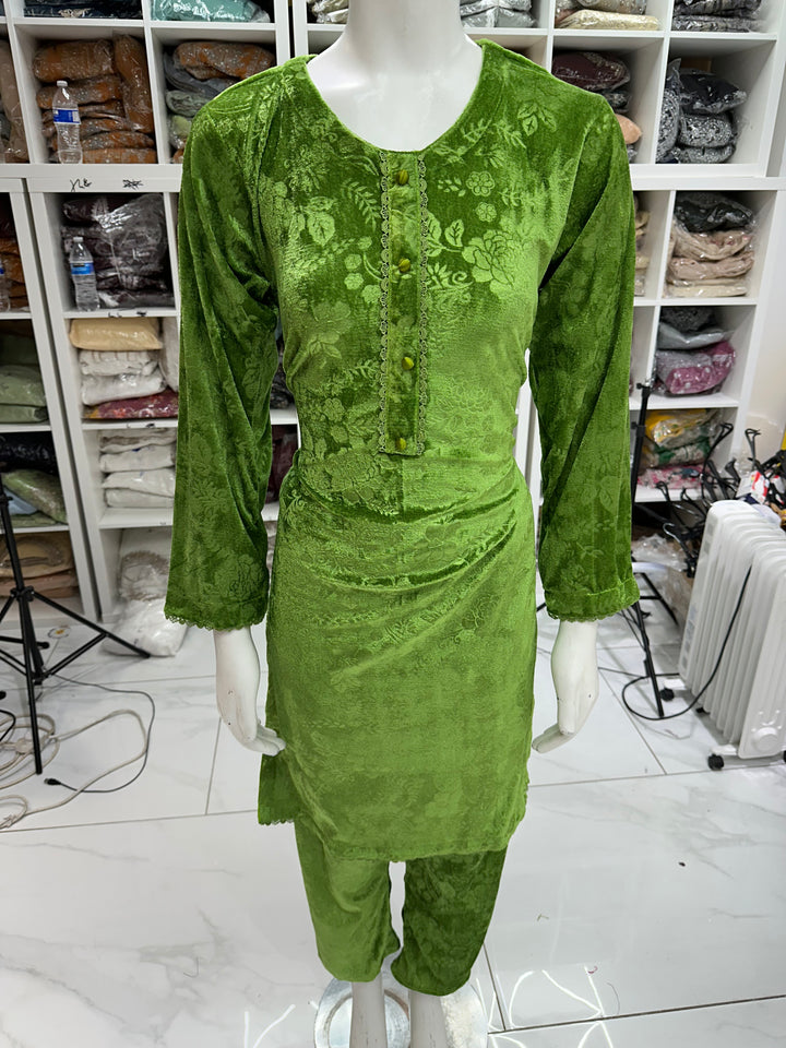 Two piece velvet suits in mother and daughter best seller suit