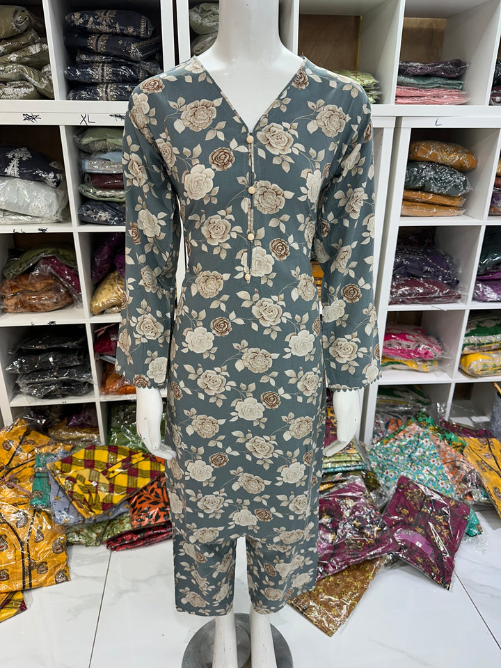 Two piece linen material suits on offer