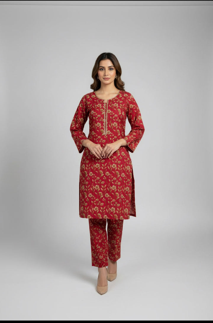 Two piece khadar material suits on offer