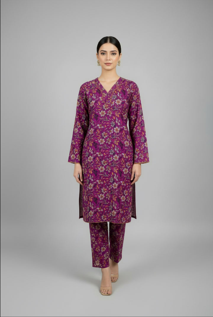 Two piece dhanak material suits in casual wear for winters