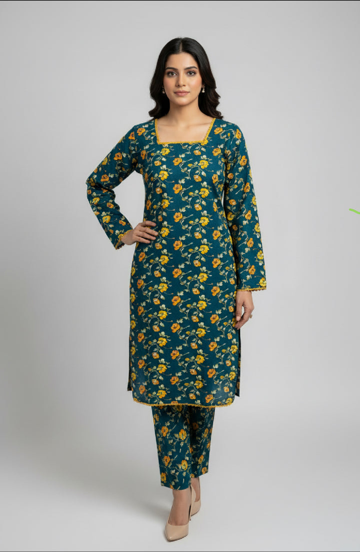 Two piece khadar material suits on offer