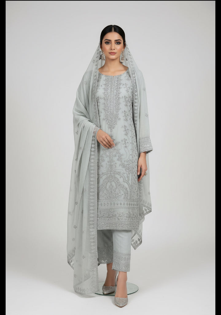 Three piece chiffon suits ready to wear