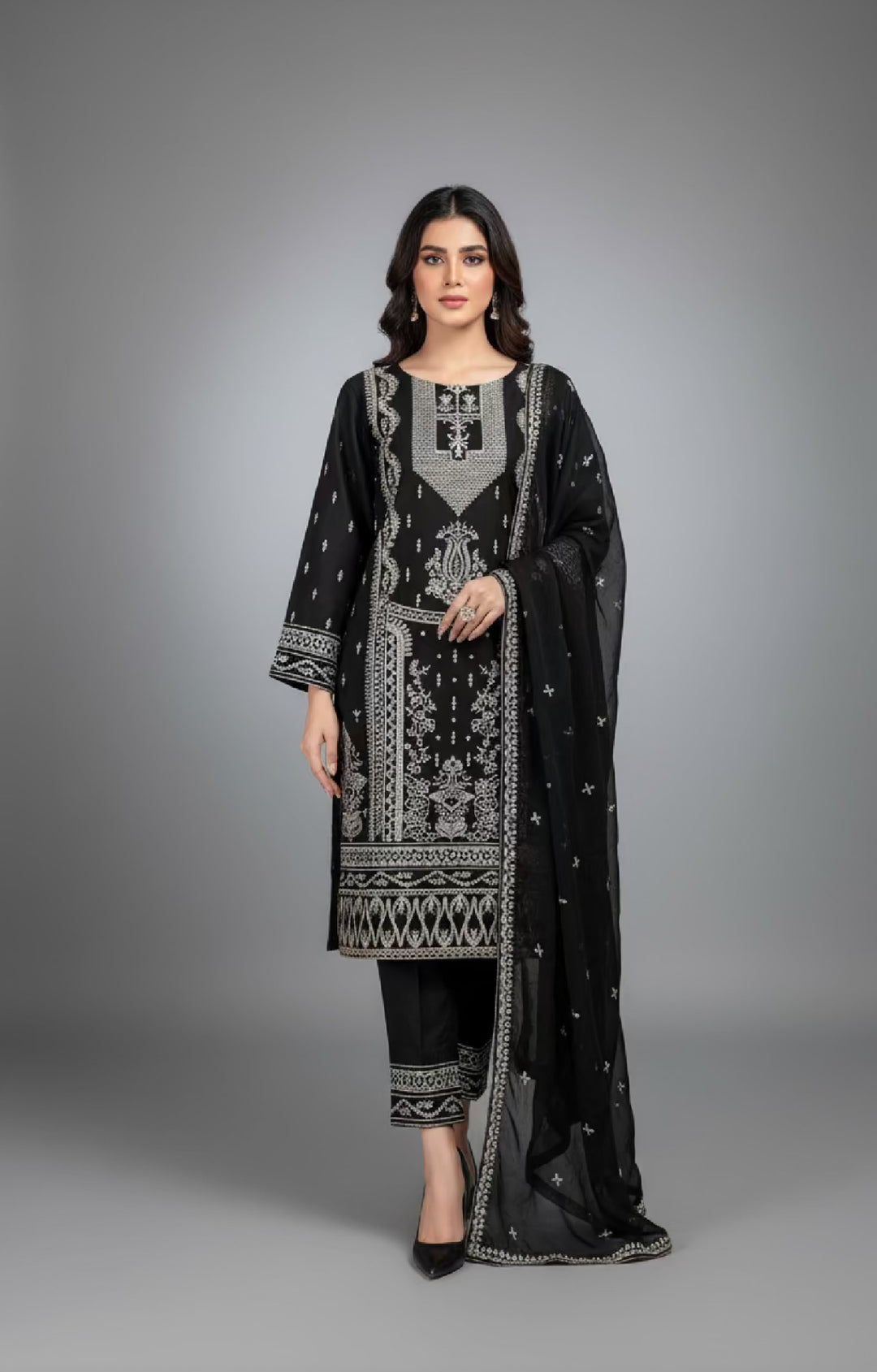 Three piece chiffon suits ready to wear