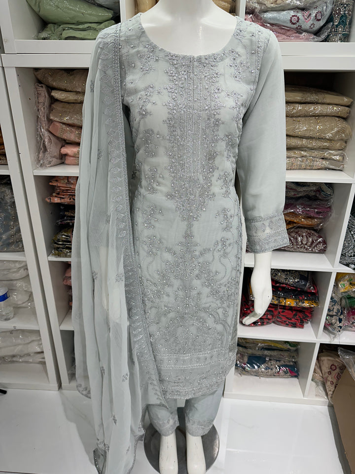 Three piece chiffon suits ready to wear