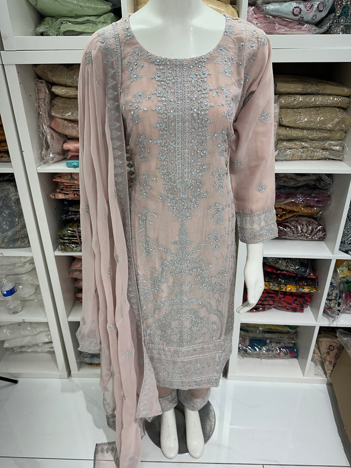 Three piece chiffon suits ready to wear