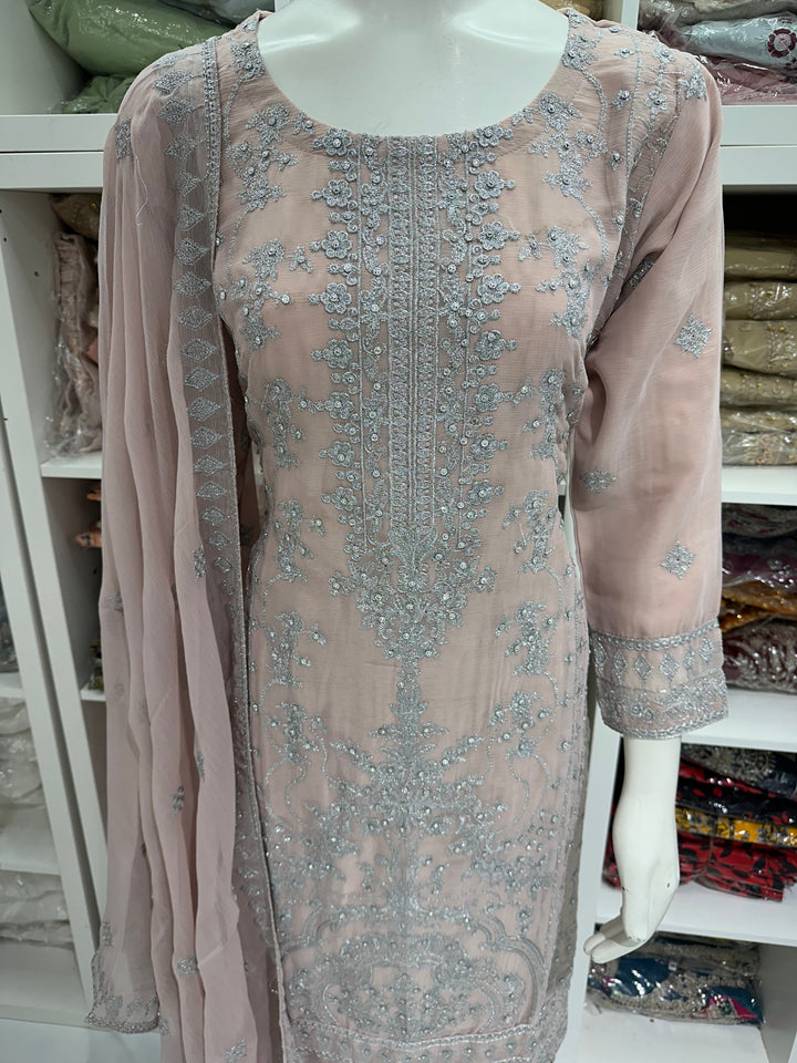 Three piece chiffon suits ready to wear