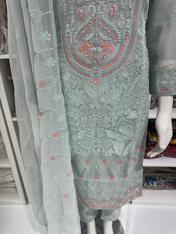 Three piece chiffon suits ready to wear